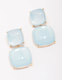 Blue Puffy Stone Drop Earrings - link has visual effect only