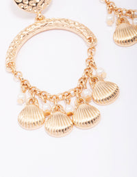 Gold Shell Jingle Drop Earrings - link has visual effect only