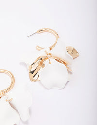 Gold Mixed Petal Drop Earrings - link has visual effect only