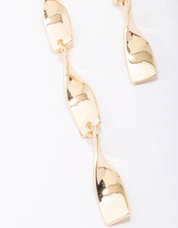 Gold Ribbon Curl Drop Earrings - link has visual effect only