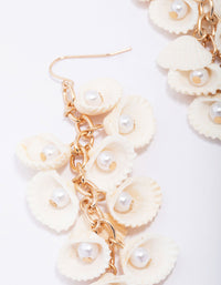 Gold Flowing Shell Drip Earrings - link has visual effect only