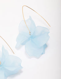 Gold Blue Frosted Flower Drop Earrings - link has visual effect only