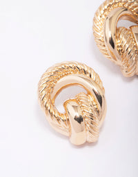 Gold Rope Knotted Stud Earrings - link has visual effect only
