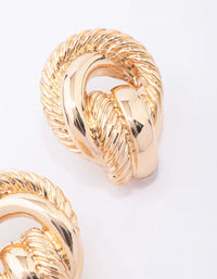 Gold Rope Knotted Stud Earrings - link has visual effect only