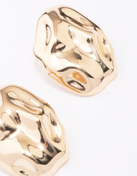 Gold Molten Oval Stud Earrings - link has visual effect only