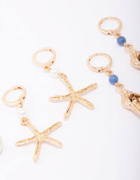 Gold Starfish Earring 3-Pack - link has visual effect only