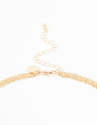 Gold Swirl 3 Layered Necklace - link has visual effect only