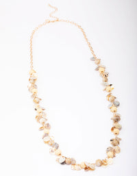 Gold Beaded Shell Cluster Necklace - link has visual effect only