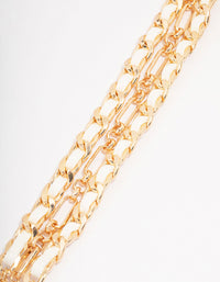 Gold Woven Chunky Layered Chain Bracelet - link has visual effect only