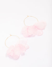 Pink Fabric Petal Hoop Earrings - link has visual effect only