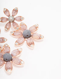 Rose Gold Flower Beaded Drop Earrings - link has visual effect only