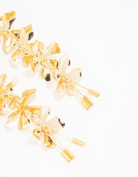 Gold Linear Petal Drop Earrings - link has visual effect only