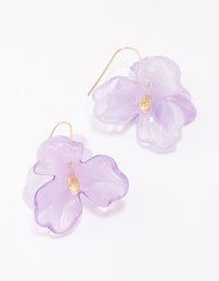 Lilac Floral Petal Drop Earrings - link has visual effect only