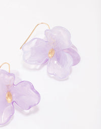 Lilac Floral Petal Drop Earrings - link has visual effect only