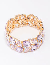 Gold Lilac Cluster Stone Medium Bracelet - link has visual effect only