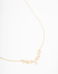 Gold Cubic Zirconia Vine Necklace - link has visual effect only