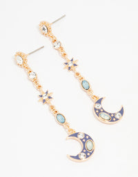 Gold Celestial Drop Earrings - link has visual effect only
