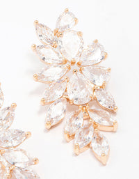 Gold Flower Cluster Drop Earrings - link has visual effect only