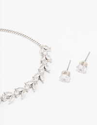 Silver Cubic Zirconia Vine Marquise Jewellery Set - link has visual effect only