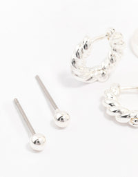 Silver Plated Brass  Twisted Earring 3-Pack - link has visual effect only