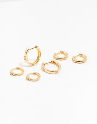 Gold Plated Brass Graduating Cubic ZIrconia Hoop Earrings - link has visual effect only
