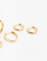 Gold Plated Brass Graduating Cubic ZIrconia Hoop Earrings - link has visual effect only