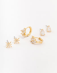 Gold Plated Brass North Star Earring 3-Pack - link has visual effect only