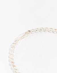Silver Plated Brass  Single Classic Tennis Bracelet - link has visual effect only