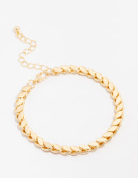 Gold Plated Brass Risoni Chain Bracelet - link has visual effect only