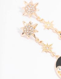 Gold Diamante Celestial Drop Earrings - link has visual effect only