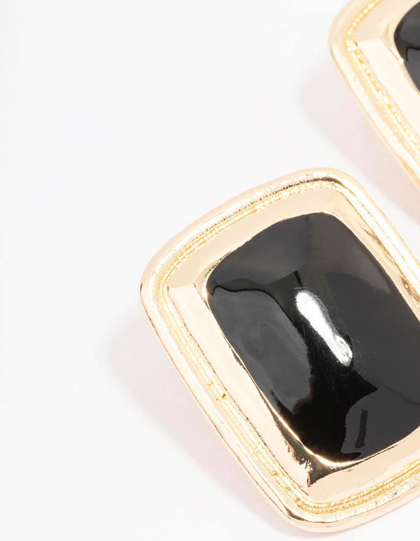 Gold Large Antique Stud Earrings