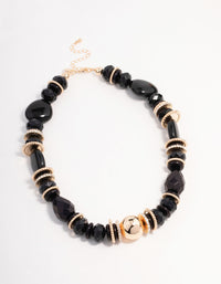 Beaded Black Statement Necklace - link has visual effect only
