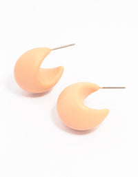 Orange Acrylic Marble Chubby C Hoop Earrings - link has visual effect only