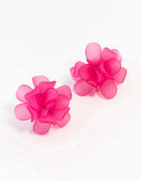 Pink  Large Flower Petal Stud Earrings - link has visual effect only