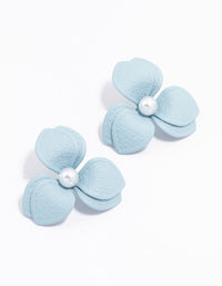 Blue Coated Metal Petal Stud Earrings - link has visual effect only
