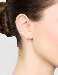 Gold Plain Clicker Huggie Earrings - link has visual effect only