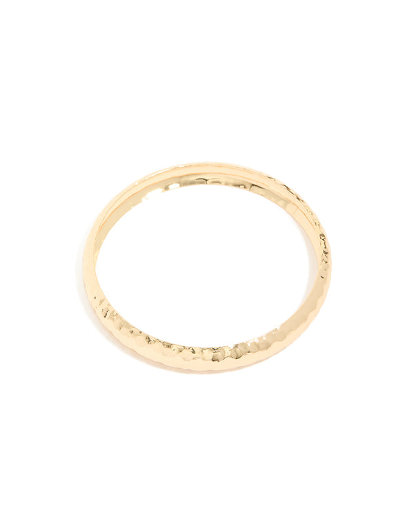 Gold Thin Hammered Bangle