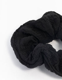 Black Seersucker Fabric Scrunchie - link has visual effect only