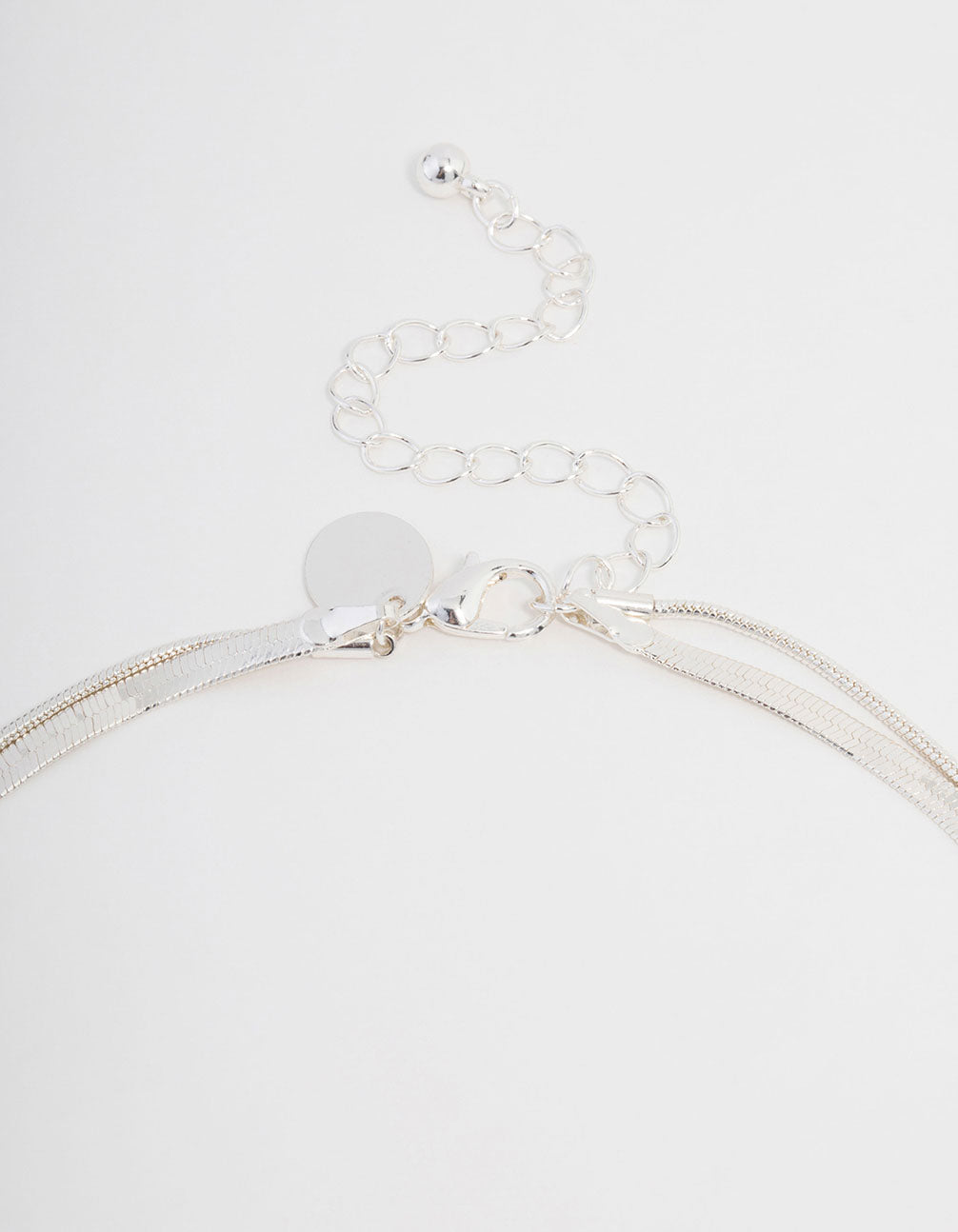 Silver Plated Plain Cross Snake Necklace 2-Pack