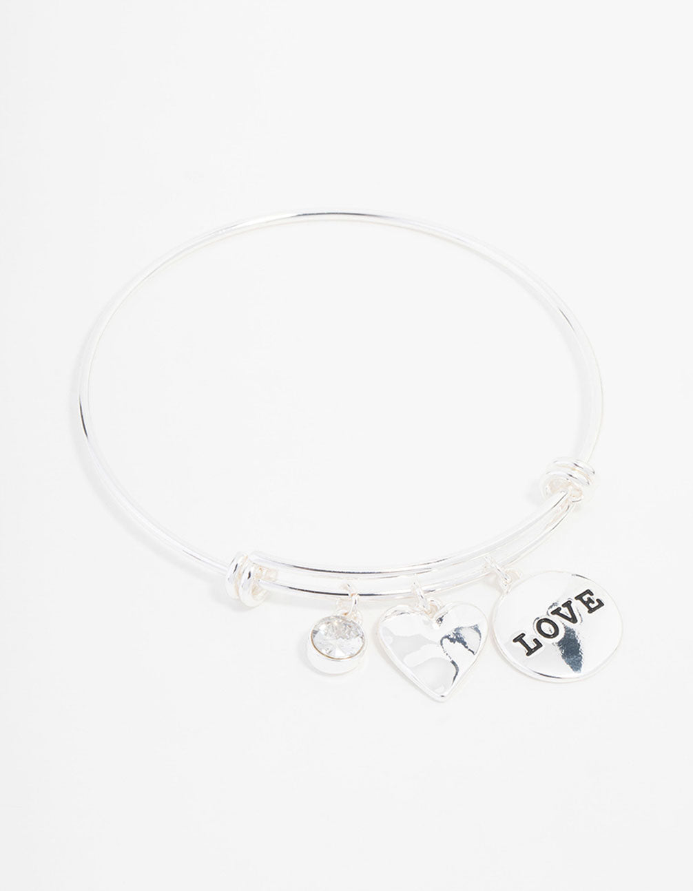 Silver Plated Disc Charm Bangle