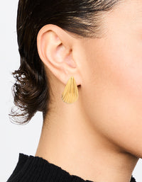 Waterproof Gold Plated Stainless Steel Small Ribbed Bubble Drop Earrings - link has visual effect only