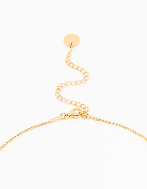 Waterproof Gold Plated Stainless Steel Pull Through Lariat Necklace
