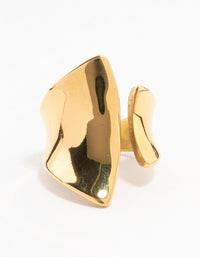 Waterproof Gold Plated Stainless Steel Wrapped Cocktail Ring - link has visual effect only