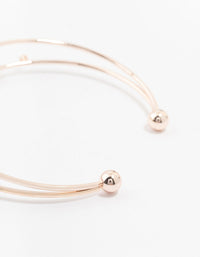 Rose Gold Plated Cubic Zirconia Double Row Butterfly Wrist Cuff - link has visual effect only