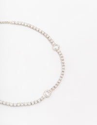 Silver Cubic Zirconia Toggle Bracelet - link has visual effect only