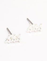 Silver 444 Stud Earrings - link has visual effect only
