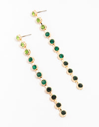 Black & Gold Circular Diamante Cascade Drop Earrings - link has visual effect only