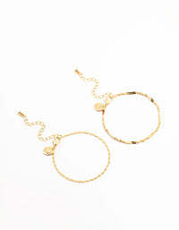 Gold Twisted Tab Bracelets 2-Pack - link has visual effect only