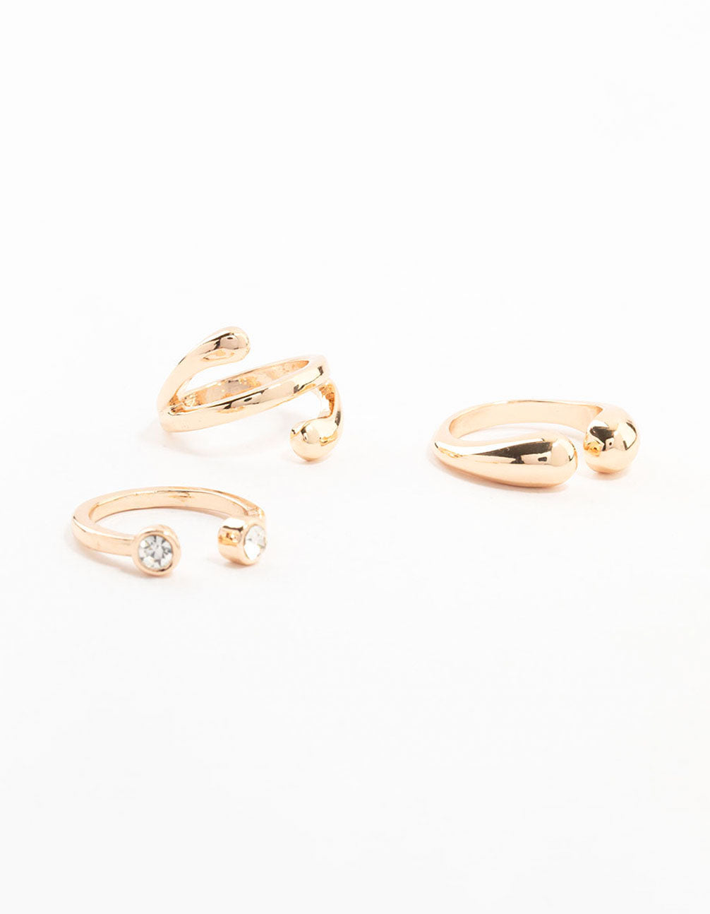 Gold Open & Ball Rings 3-Pack - Lovisa