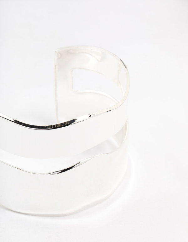 Silver Molten Double Wrist Cuff